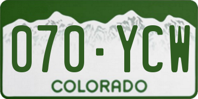 CO license plate 070YCW