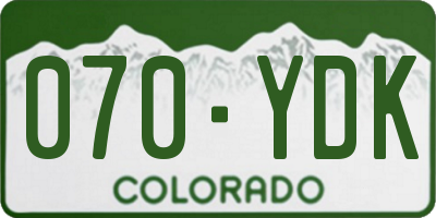 CO license plate 070YDK