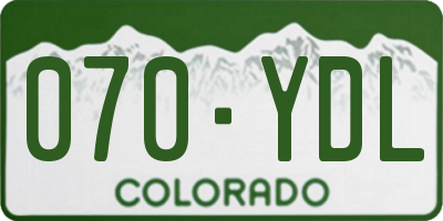 CO license plate 070YDL