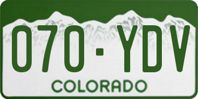 CO license plate 070YDV