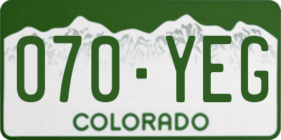 CO license plate 070YEG