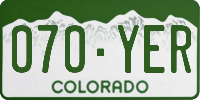 CO license plate 070YER