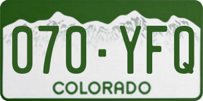 CO license plate 070YFQ