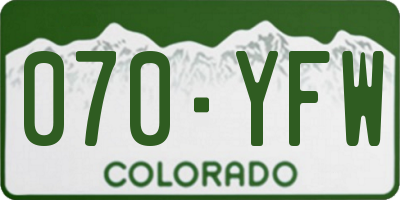 CO license plate 070YFW
