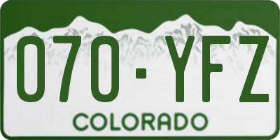 CO license plate 070YFZ
