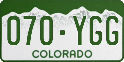 CO license plate 070YGG
