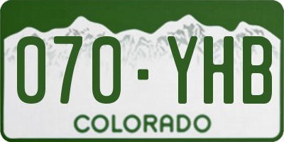 CO license plate 070YHB