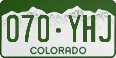 CO license plate 070YHJ