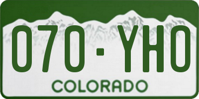 CO license plate 070YHO
