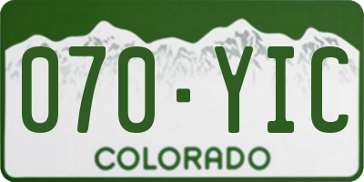 CO license plate 070YIC
