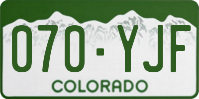 CO license plate 070YJF