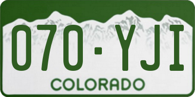 CO license plate 070YJI