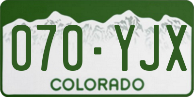 CO license plate 070YJX