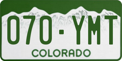 CO license plate 070YMT