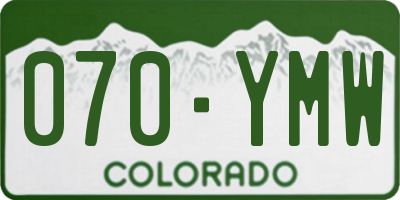 CO license plate 070YMW