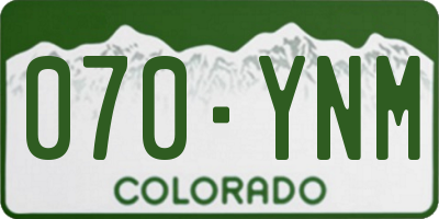 CO license plate 070YNM