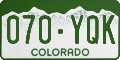 CO license plate 070YQK