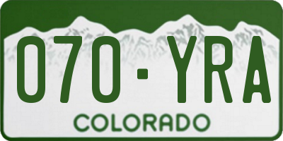 CO license plate 070YRA