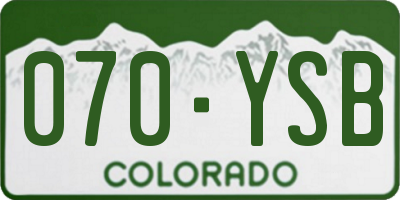 CO license plate 070YSB
