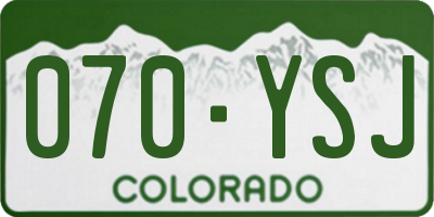 CO license plate 070YSJ
