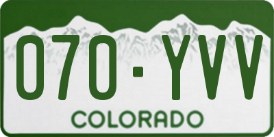 CO license plate 070YVV