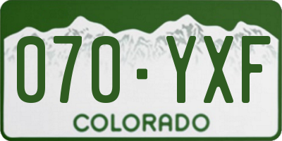 CO license plate 070YXF