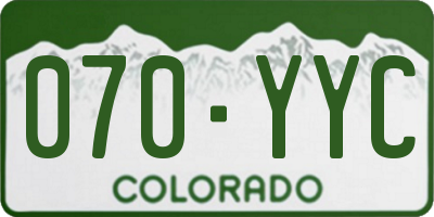 CO license plate 070YYC