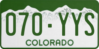 CO license plate 070YYS