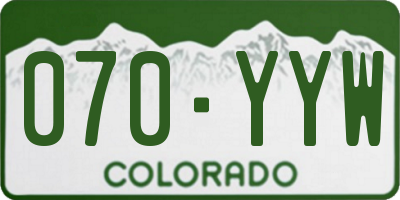 CO license plate 070YYW