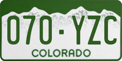 CO license plate 070YZC