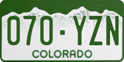 CO license plate 070YZN