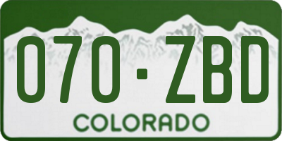 CO license plate 070ZBD
