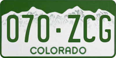 CO license plate 070ZCG