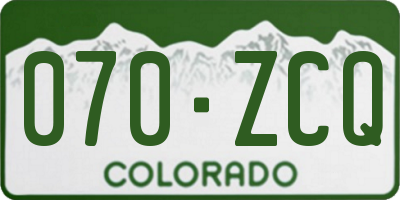 CO license plate 070ZCQ