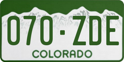 CO license plate 070ZDE
