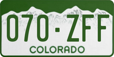 CO license plate 070ZFF