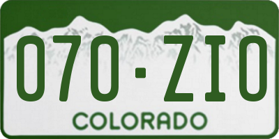 CO license plate 070ZIO