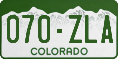 CO license plate 070ZLA