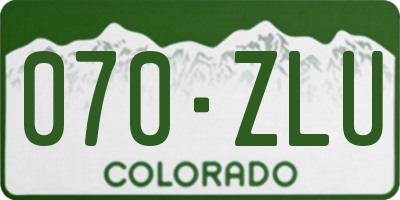 CO license plate 070ZLU