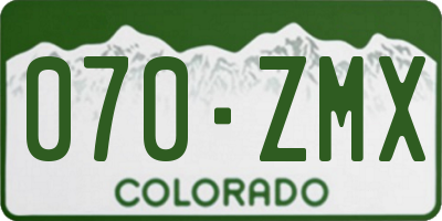 CO license plate 070ZMX