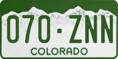 CO license plate 070ZNN