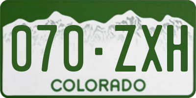 CO license plate 070ZXH