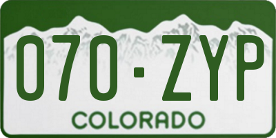 CO license plate 070ZYP