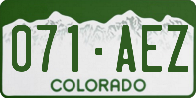 CO license plate 071AEZ