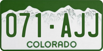 CO license plate 071AJJ