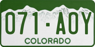 CO license plate 071AOY