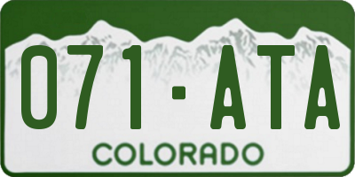CO license plate 071ATA