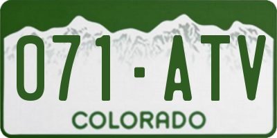 CO license plate 071ATV