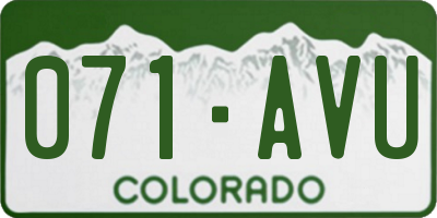 CO license plate 071AVU