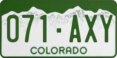 CO license plate 071AXY